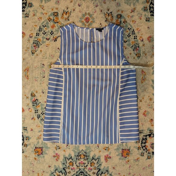 Ann Taylor Blue and White Striped Sleeveless Blouse - S - Picture 7 of 9